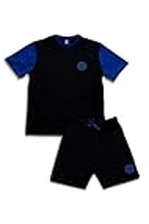 Inter Korte pyjama voor heren, katoen, T-shirt met korte mouwen en shorts, pyjama voor heren, licht katoen, 100% jersey-katoen, , maat XXL, , XXL