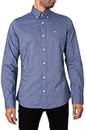 GANT Heren slim Oxford shirt klassiek overhemd, Persisch blauw, standaard, , L