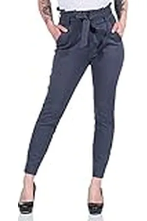 VERO MODA Stoffen damesbroek Eva Paperbag Highwaist bindriem, , XS