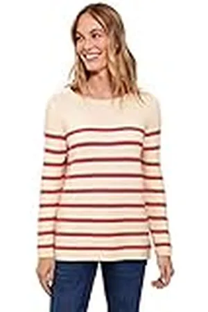CECIL Dames gebreide trui gestreept, Raw Sand Beige, XS