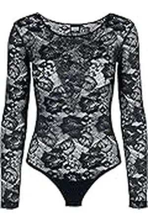 Urban classics Ladies Lace body met lange mouwen, voor dames, verkrijgbaar in , maten XS tot 5XL, , L