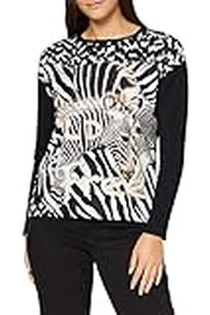 Blue Seven Oversized T-shirt voor dames, Rh T-shirt, 999 zwart origineel, 46