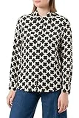 Seidensticker Damesblouse, modieuze blouse, regular fit, hemdblousekraag, lange mouwen, 100% viscose, , 36