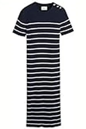 GANT Geribbelde Breton Jurk, , XS