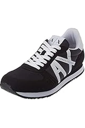 Armani Exchange Rio Side Logo Sneakers voor heren, zwart wit, 39 EU
