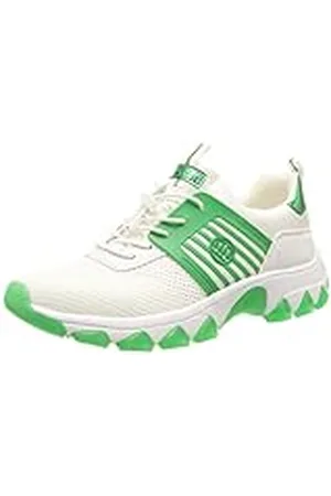 Bagatt Casual Yuki Veterschoenen voor dames, wit/groen, 41 EU, , 41 EU