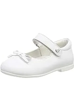 Naturino Balletballerina van kalfsleer met riempje-blauw, wit, 30 EU