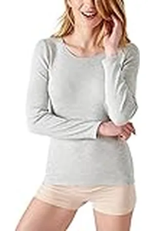 Damart T-shirt met lange mouwen, fijne rib Thermolactyl, dames, wit, maat XS, , M