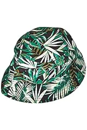 Pieces® Dames PCVELLA Bucket HAT SWW BC Hoed, Zwart/Detail:Palm AOP, One Size