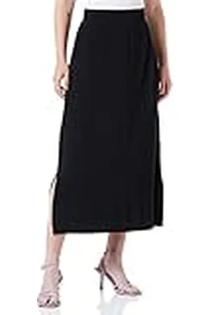 QS by s.Oliver Maxirok voor dames met geplooide plooien, zwart, 38