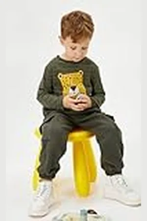 Koton Babyboy T-shirt Graph Tiger Printed Long Sleeve Crew Neck Cotton, , 12-18 Maanden
