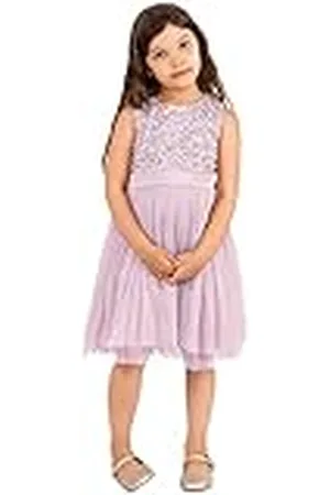 Maya Deluxe Midi-jurk voor meisjes, pailletten, feestjurk, tutu, bruidsmeisjes, bruiloft, met ceintuur, , 3-4 jaar