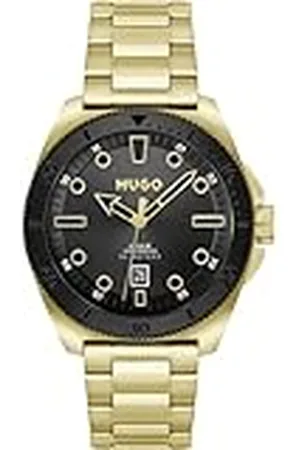 HUGO BOSS Analoge Quartz Horloge voor Mannen met Goudkleurige Roestvrij Stalen Armband - 1530304