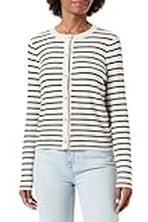VILA VIZICHA L/S Gestreepte Gebreide Cardigan, , S