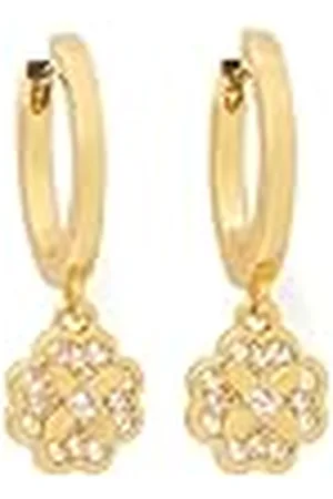Kate Spade Heritage Bloom Huggie Drop Earrings, Clear/Gold