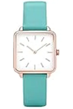 Basfur Polshorloge voor dames, klassiek design, analoog kwartshorloge voor dames, met ademende leren band, , Modern
