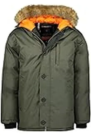 Geographical Norway Darwin Men Parka Lang, warm, voor heren, herfst, winter, waterdicht, waterafstotend, bontjas, outdoor, winddichte jas, heren ( 2XL), , XXL
