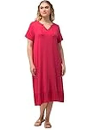 Ulla Popken Dames grote maten, jersey-midi-jurk, , 46/48 NL