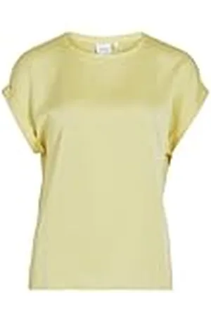 VILA Dames Viellette S/S Satin Top-Noos Korte Mouwenblouse, , 34