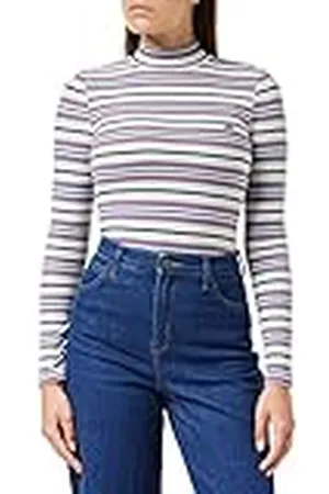 Lee Dames Geribbeld LS High Neck Shirt, , Small