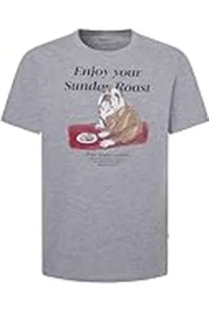 Pepe Jeans Heren Axel Tee, T-shirt, grijs, XXL, , XXL