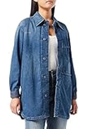 G-Star RAW Mysterious Overshirt, voor dames, blauw (Antique Faded Space Blue C970-D342), M