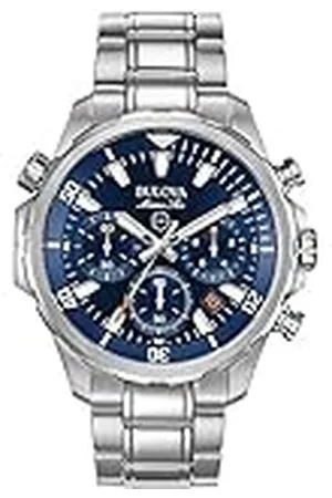 BULOVA Marine Star 96B256 - heren designer polshorloge - armband van roestvrij staal - waterdicht - blauwe wijzerplaat, , armband