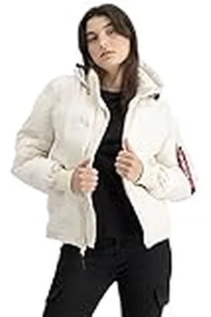 Alpha Industries Logo Puffer Winterjas met capuchon voor dames