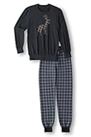 Calida Family & Friends Pyjama met boordjes voor kinderen, van 100% biologisch katoen, met zachte geribbelde manchetten aan de boorden, , 116-122