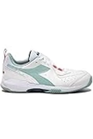 Diadora S. Challenge 5 W SL Clay, tennisschoenen voor dames, wit/surf spray/legionblauw, 36,5 EU, , 36.5 EU