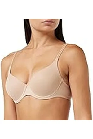 Nur Die T-shirt-beugelbeha van zachte microvezel, naadloos voorgevormde gevoerde cups, onzichtbaar onder de kleding, push-up-effect voor dames, , 75B