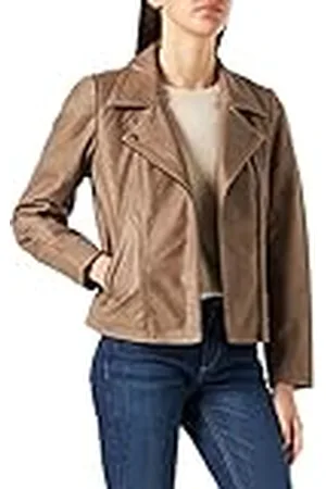 Cream CRRabia Leather Jacket, Brown, 34 Vrouwen