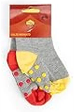 As Roma CHAPS Merchandising GmbH Unisex jeugd ASR-SO-23 sokken, Grigi-Giallo e Rossi, 16-17, , 16-17