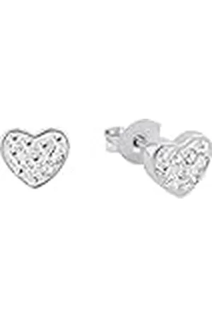 Amor Stud Oorbellen 925 Sterling Zilveren Dames Oorbellen, Met Preciosa, 0,6 cm, , Hart, Wordt Geleverd In Sieraden Geschenkverpakking, 9968459
