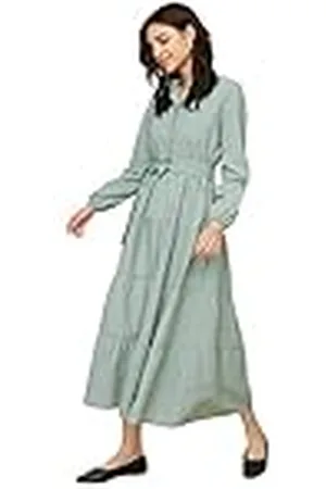 Trendyol Dames Belted Judge Collar Button Gedetailleerde Weaving Dress, , 42