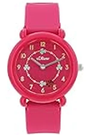 QS by s.Oliver Polshorloge meisjes analoog quartzhorloge, met siliconen band, , 5 bar waterdicht, geleverd in horlogegeschenkverpakking, 2036533