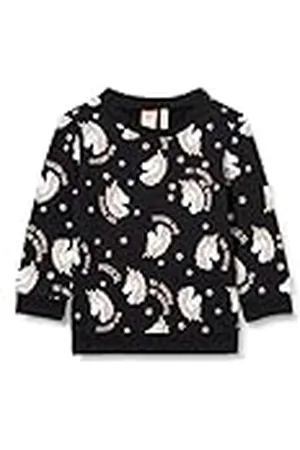 Koton Unicorn bedrukt sweatshirt ronde hals katoenen overall voor meisjes en meisjes, , 6-9 mesi