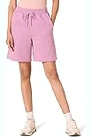 Amazon Fleece bermuda voor dames met hoge taille (verkrijgbaar in grote maten), paars mauve, medium