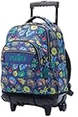 TOTTO Schoolrugzak met wieltjes, model linnen, inhoud 26,21 l, pc-tas 35,6 cm (14 inch) en flessentas, S-riem voor extra comfort, robuust, Tello-print, , L
