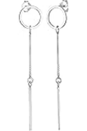 Elli Oorbellen dames cirkel staaf Geo Minimal Mix in 925 sterling , facetgeslepen, Zonder
