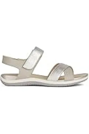 Geox D Vega B Sportsandalen voor dames, LT grijs/gebroken wit, 41 EU, , 41 EU