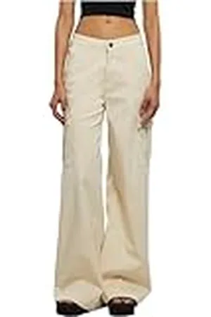 Urban classics Cargobroek voor dames, met hoge taille, brede pijp, keperbinding, verkrijgbaar in vele verschillende kleuren, maten 26-36, , 34