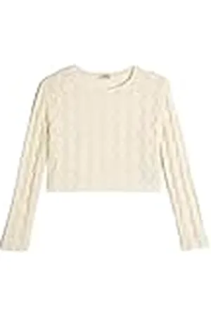 Koton Sweatshirt met crop textuur en lange mouwen voor meisjes, , 11-12 Jaar