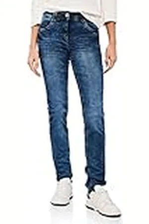 CECIL Dames B376055 jeansbroek los, mid blue Authentic Washed, W25/L34, , 25W x 32L
