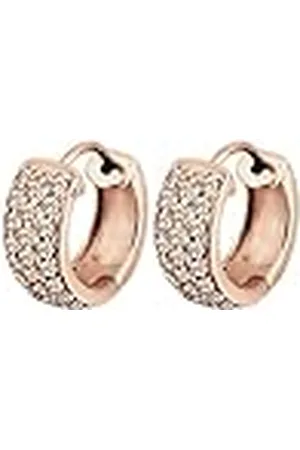 Elli Oorbellen Dames creolen Elegant met kristallen in 925 Sterling Zilver verguld