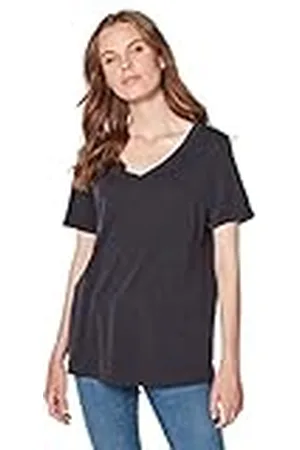 Mavi Premium damesshirts met korte mouwen en V-hals, , XS