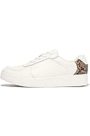 FitFlop Vrouwen Rally Snakeprint-backtab lederen paneel sneakers schoen, , 42.5 EU