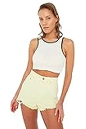 Trendyol Dames Ecul Recycling Ticker Crop gebreide blouse blouse, , medium