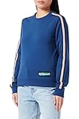Moschino Dames slim fit ronde hals lange mouwen met gestreepte tape mouwen en logo patch sweatshirt, , 44