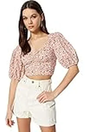 Trendyol Vrouwen Vrouw Regelmatige Standaard Vierkante Kraag Gebreide Blouse Shirt, Multi-Color, XS, Meerkleurig, XS